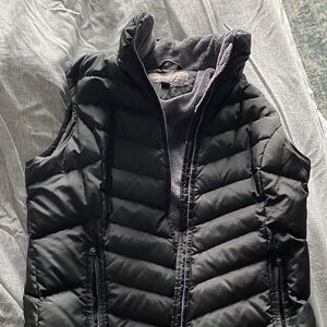 Eddie Bauer Black Quilted Puffer Vest with High Collar